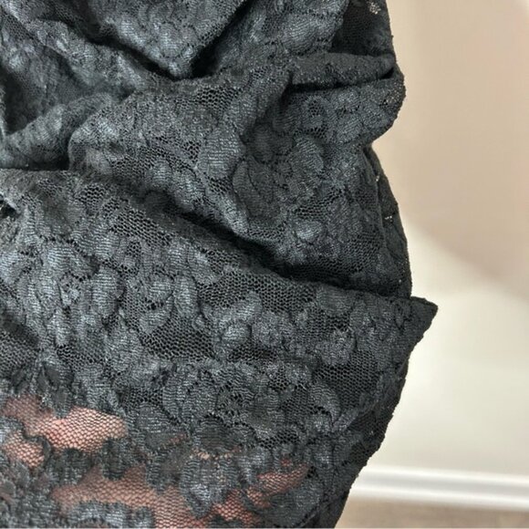 Victoria's Secret Moda Lace Ruched Mini Bodycon Dress Black Cocktail Y2K XS - Picture 11 of 16